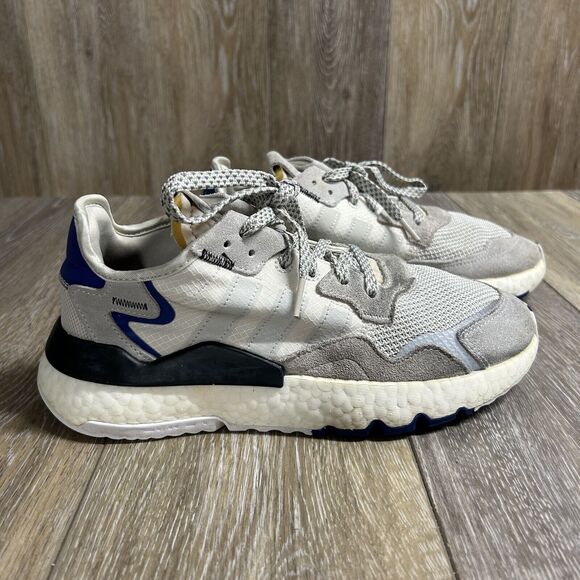 Adidas Mens US Size 7 Nite Jogger F34124 White Blue Running Sneaker Shoes - Picture 2 of 12
